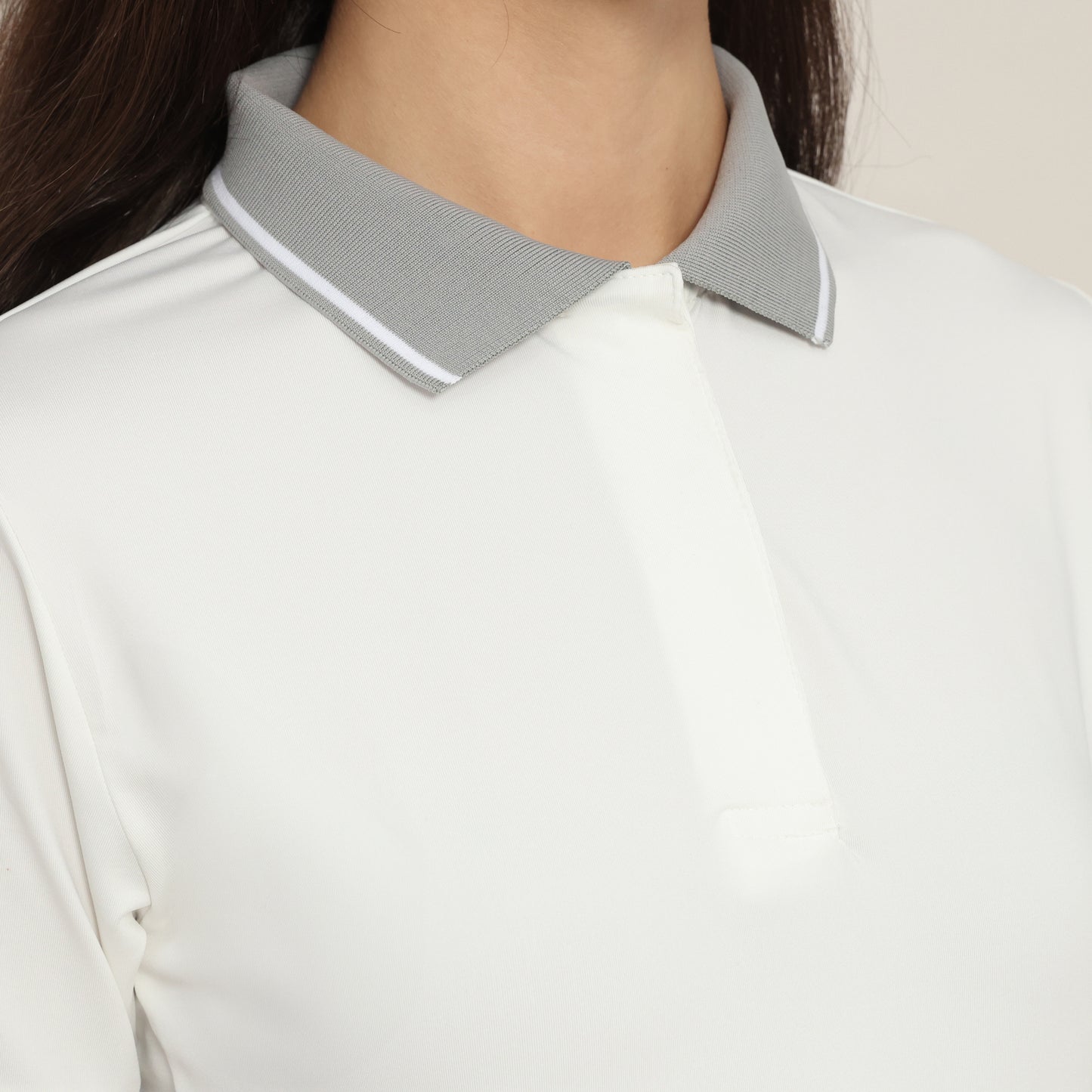 Iris Polo White Grey