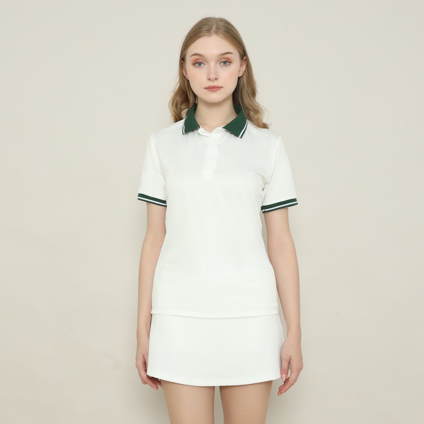 Iris Polo Shirt White Green