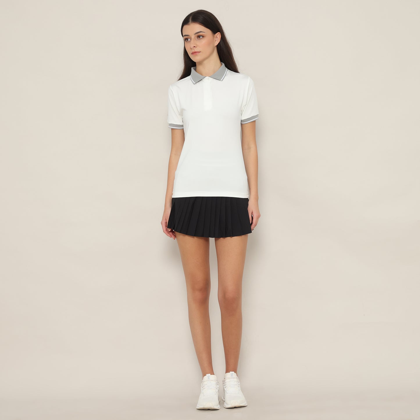 Iris Polo White Grey