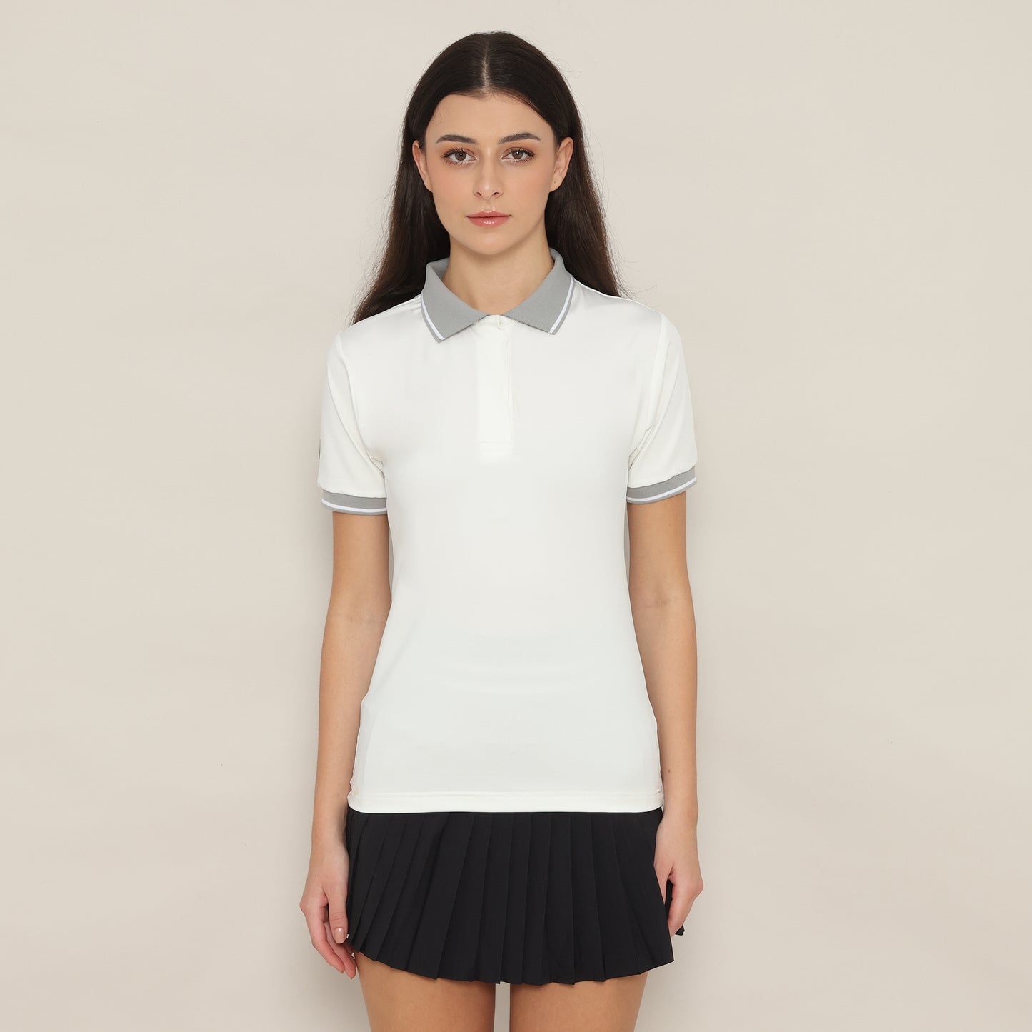 Iris Polo White Grey