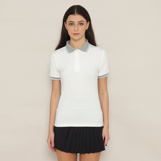 Iris Polo White Grey